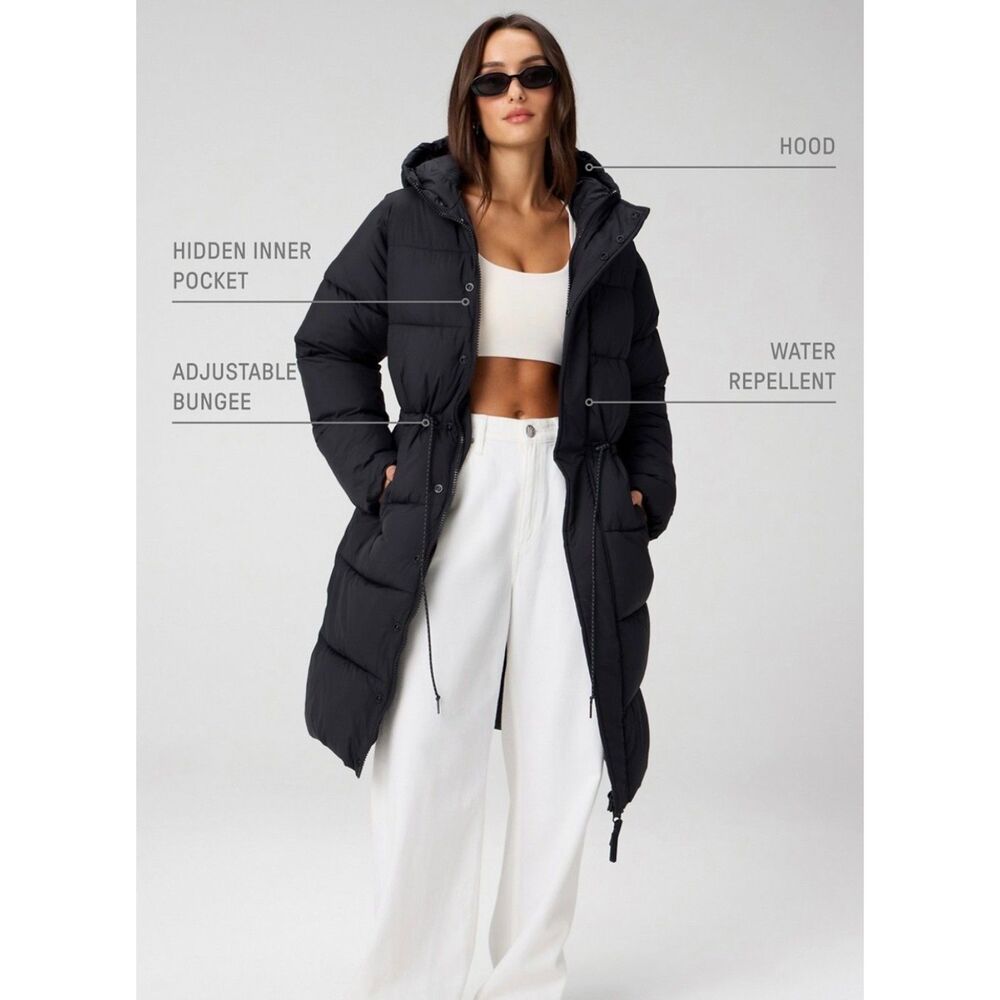 Fabletics Essential Long Puffer Jacket NWT - image 2